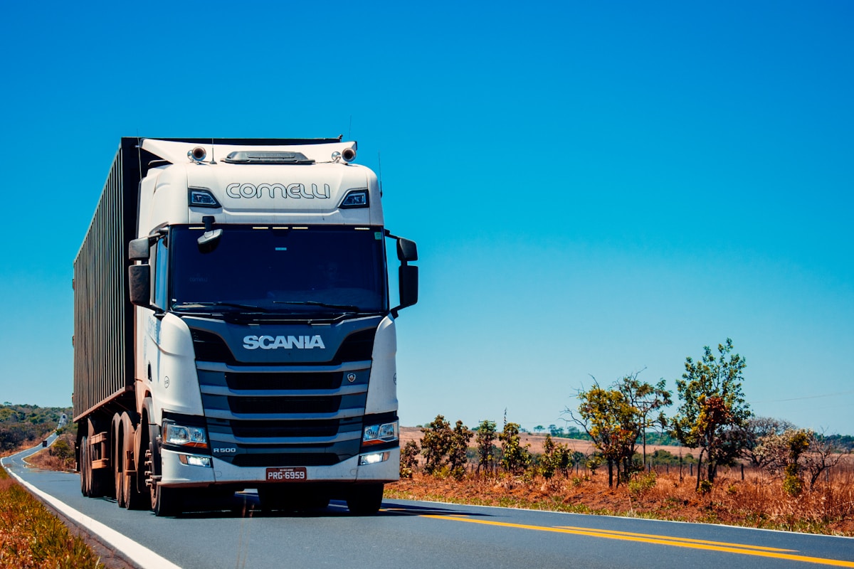 Semi trucks on the highway for LTL and FTL freight lanes
